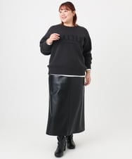 OLFBD22089 eur3(エウルキューブ) 【WEB先行販売】【大きいサイズ】ロゴスウェットライクニット ダークグレー(93)