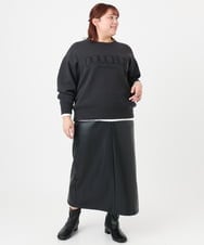 OLFBD22089 eur3(エウルキューブ) 【WEB先行販売】【大きいサイズ】ロゴスウェットライクニット ダークグレー(93)