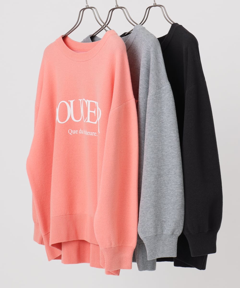 OLFBD22089 eur3(エウルキューブ) 【WEB先行販売】【大きいサイズ】ロゴスウェットライクニット ダークグレー(93)