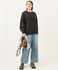 OLFBD22089 eur3(エウルキューブ) 【大きいサイズ】ロゴスウェットライクニット ダークグレー(93)