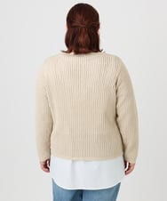 OLFBD90089 eur3(エウルキューブ) 【大きいサイズ】メッシュプルオーバーニット ベージュ(82)