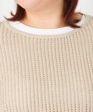 OLFBD90089 eur3(エウルキューブ) 【大きいサイズ】メッシュプルオーバーニット ベージュ(82)