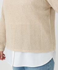 OLFBD90089 eur3(エウルキューブ) 【大きいサイズ】メッシュプルオーバーニット ベージュ(82)