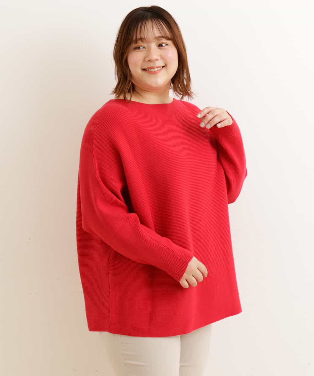 OLFBP90070 eur3(エウルキューブ) 【大きいサイズ】横リブニット レッド(05)