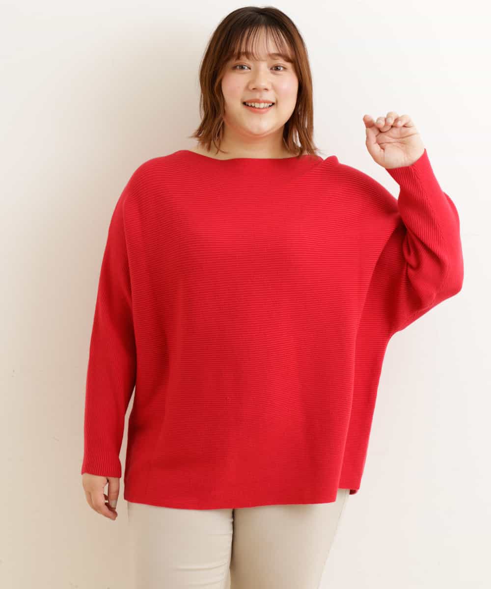 OLFBP90070 eur3(エウルキューブ) 【大きいサイズ】横リブニット レッド(05)