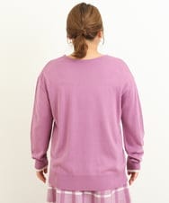 OLFBS15080 eur3(エウルキューブ) 【大きいサイズ】Vネックアクリルジャガードニット ピンク(03)