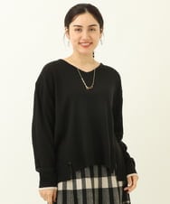 OLFBS15080 eur3(エウルキューブ) 【大きいサイズ】Vネックアクリルジャガードニット ブラック(94)