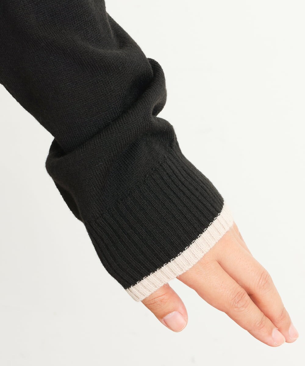 OLFBS15080 eur3(エウルキューブ) 【大きいサイズ】Vネックアクリルジャガードニット ブラック(94)