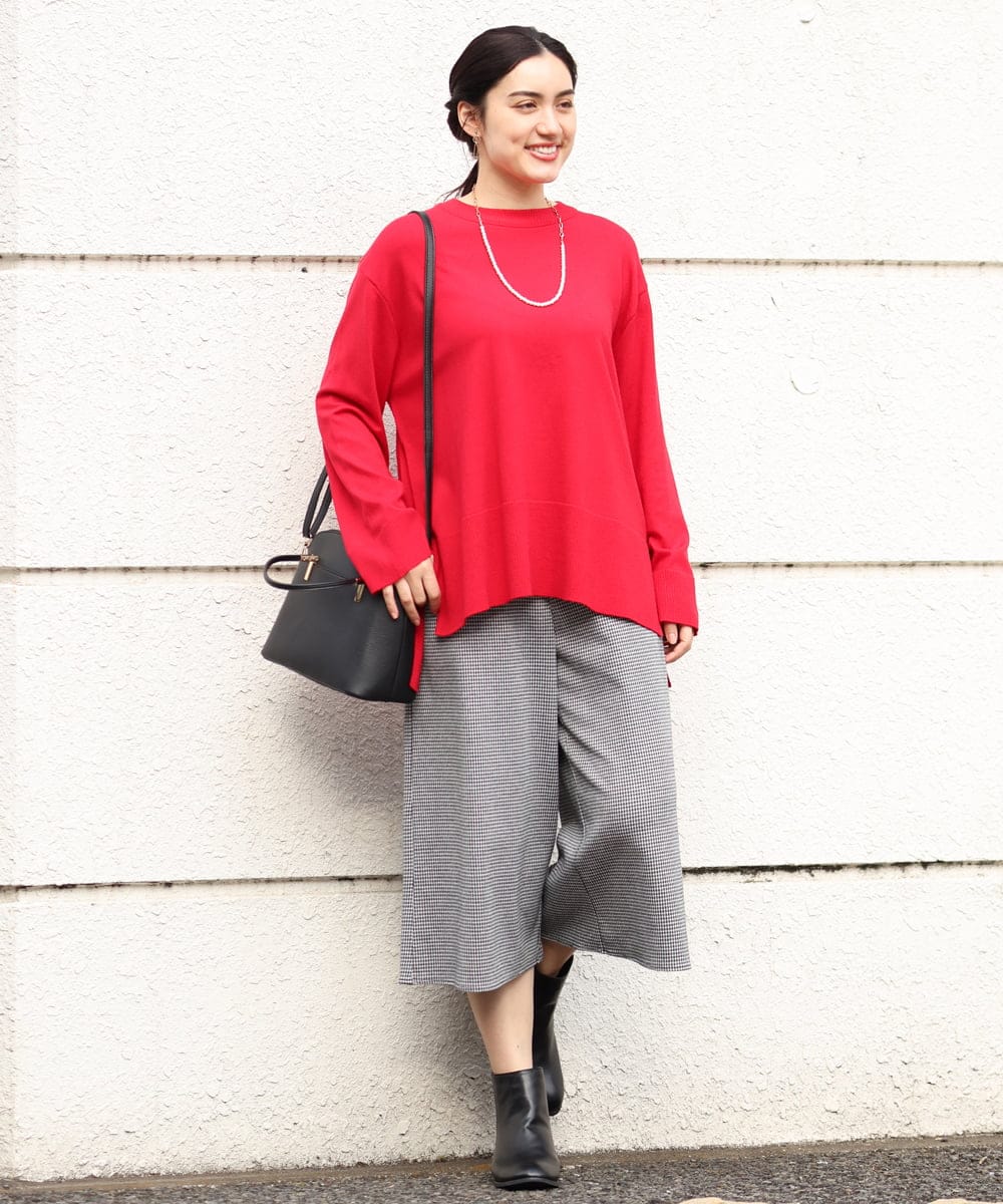 OLFBS17080 eur3(エウルキューブ) 【大きいサイズ】バスクボーダーニット レッド(05)