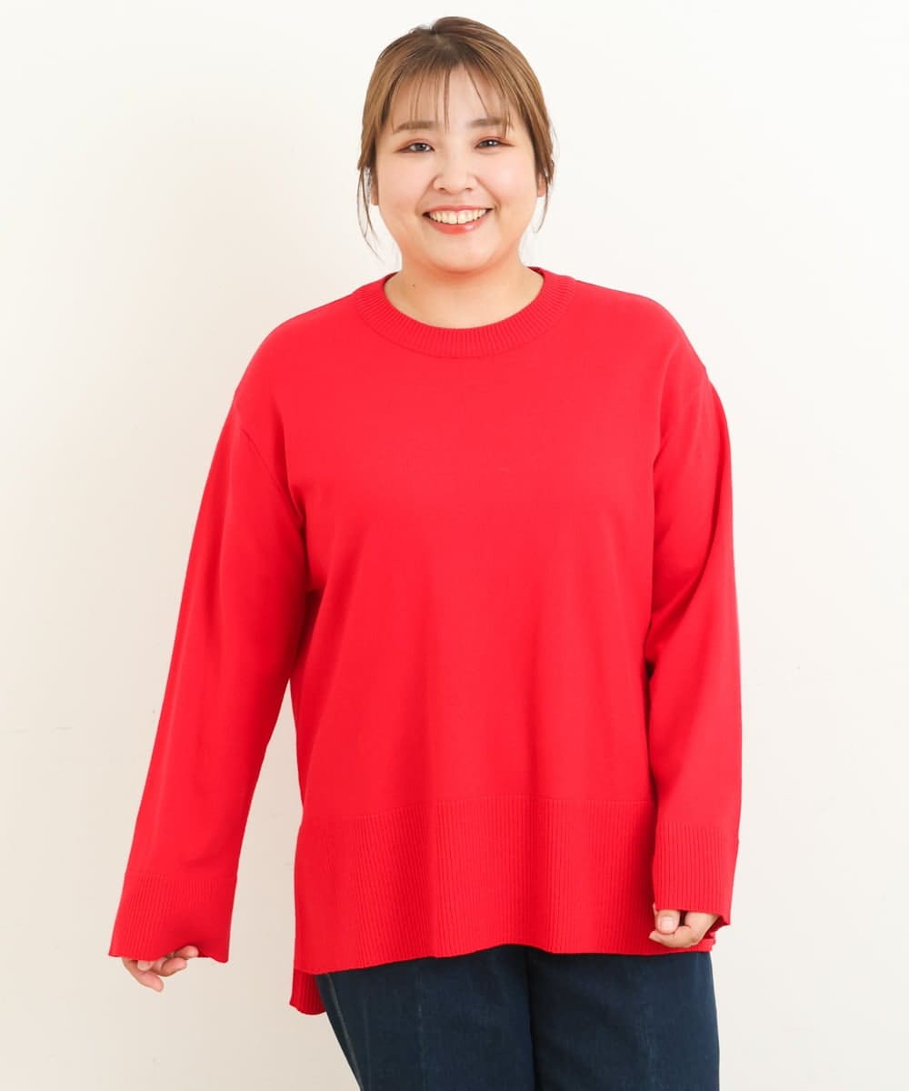 OLFBS17080 eur3(エウルキューブ) 【大きいサイズ】バスクボーダーニット レッド(05)