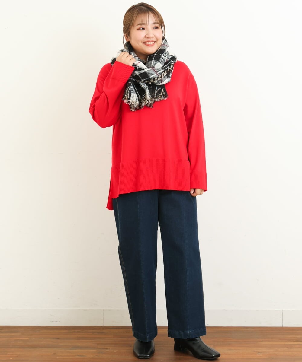 OLFBS17080 eur3(エウルキューブ) 【大きいサイズ】バスクボーダーニット レッド(05)