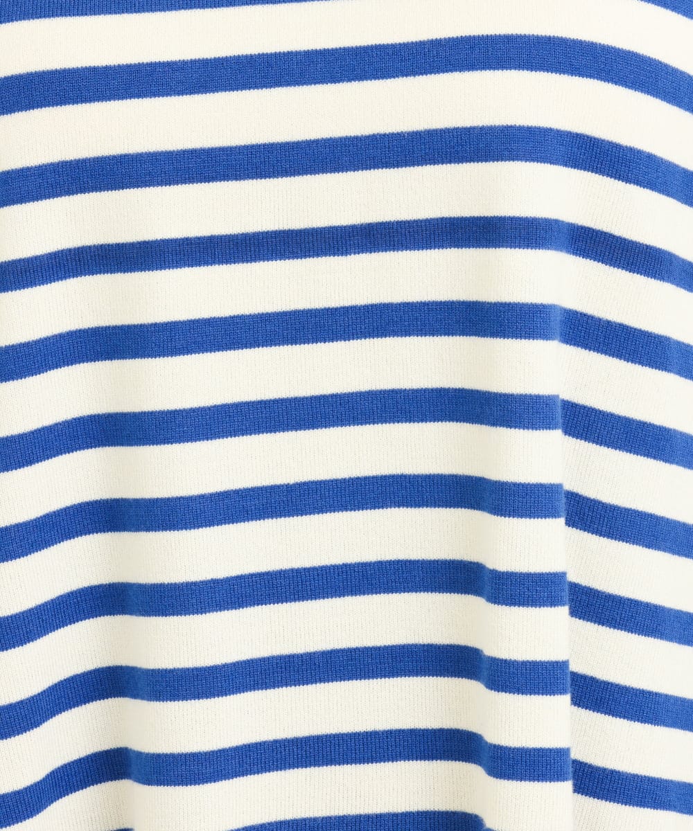 OLFBS17080 eur3(エウルキューブ) 【大きいサイズ】バスクボーダーニット ブルー(55)(WEB限定カラー)