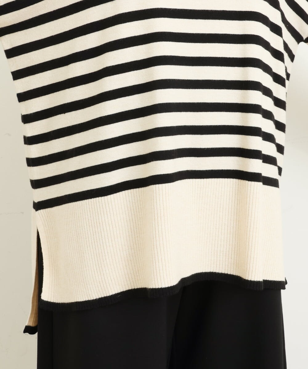 OLFBS17080 eur3(エウルキューブ) 【大きいサイズ】バスクボーダーニット アイボリー(80)