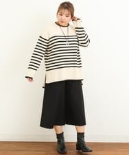 OLFBS17080 eur3(エウルキューブ) 【大きいサイズ】バスクボーダーニット アイボリー(80)