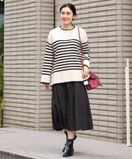 OLFBS17080 eur3(エウルキューブ) 【大きいサイズ】バスクボーダーニット アイボリー(80)