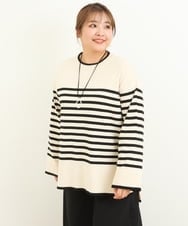 OLFBS17080 eur3(エウルキューブ) 【大きいサイズ】バスクボーダーニット アイボリー(80)