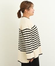 OLFBS17080 eur3(エウルキューブ) 【大きいサイズ】バスクボーダーニット アイボリー(80)