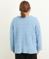 OLFBS19080 eur3(エウルキューブ) 【大きいサイズ】ツイードニット ブルー(55)