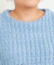OLFBS19080 eur3(エウルキューブ) 【大きいサイズ】ツイードニット ブルー(55)