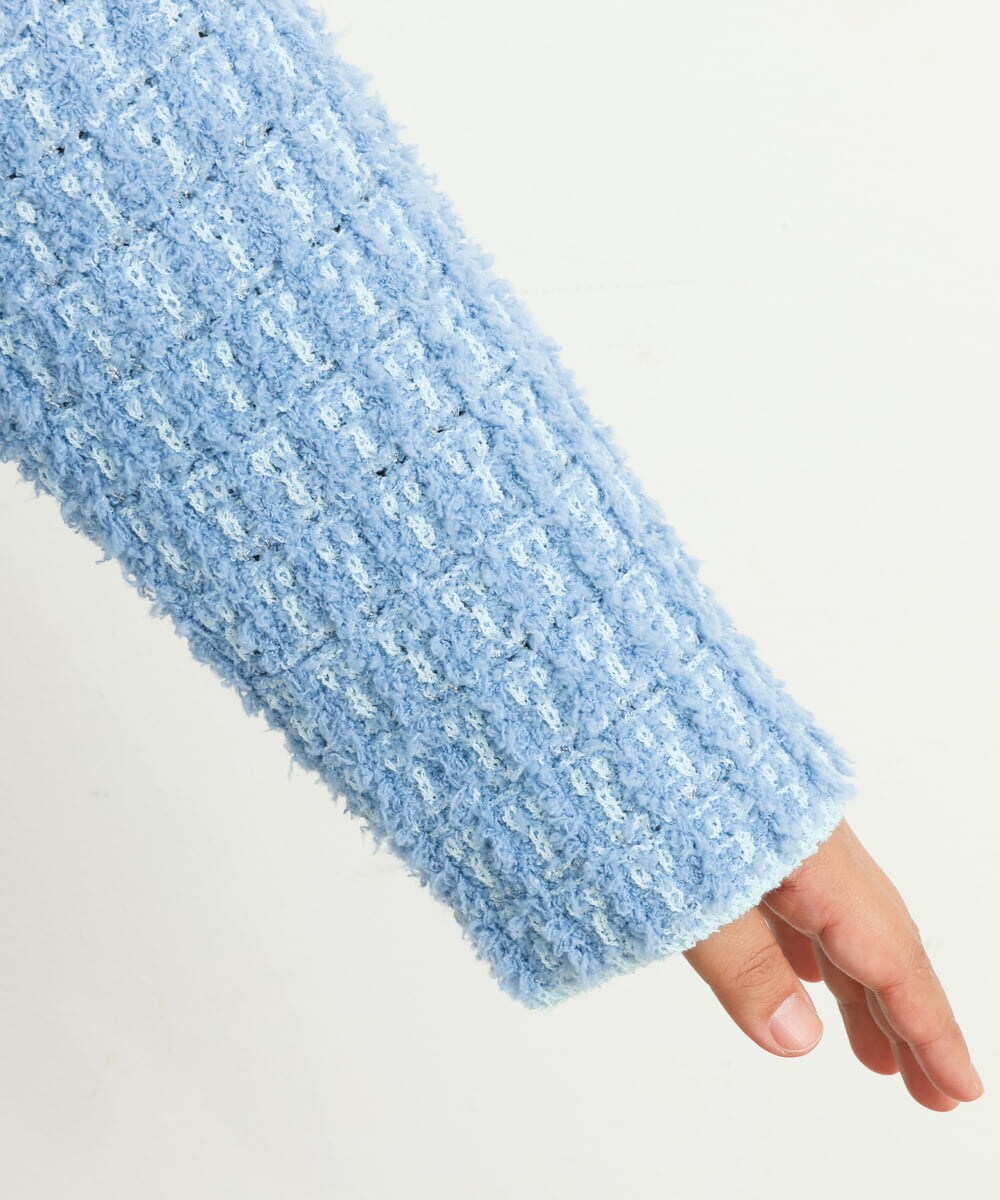 OLFBS19080 eur3(エウルキューブ) 【大きいサイズ】ツイードニット ブルー(55)