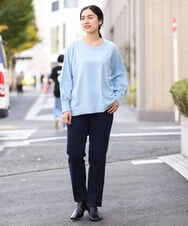OLFBS20060 eur3(エウルキューブ) 【大きいサイズ/a.v.v×eur3】パフスリーブニット ライトブルー(50)