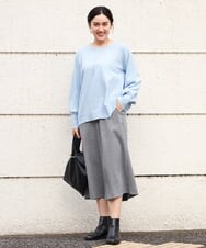 OLFBS20060 eur3(エウルキューブ) 【大きいサイズ/a.v.v×eur3】パフスリーブニット ライトブルー(50)