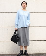 OLFBS20060 eur3(エウルキューブ) 【大きいサイズ/a.v.v×eur3】パフスリーブニット ライトブルー(50)