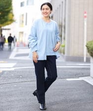 OLFBS20060 eur3(エウルキューブ) 【大きいサイズ/a.v.v×eur3】パフスリーブニット ライトブルー(50)