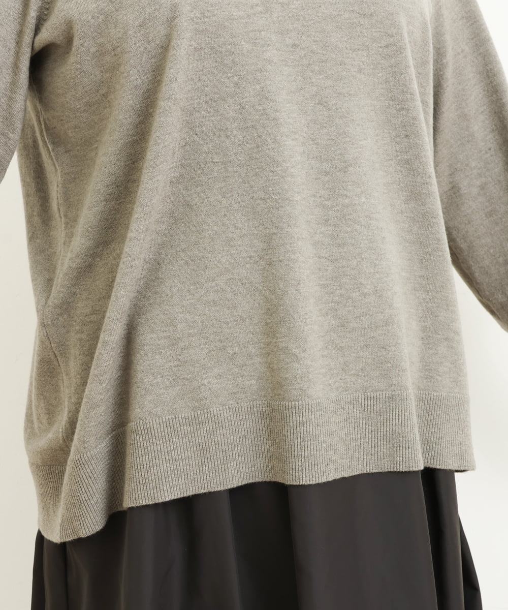 OLFBS20060 eur3(エウルキューブ) 【大きいサイズ/a.v.v×eur3】パフスリーブニット ライトグレー(91)