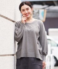 OLFBS20060 eur3(エウルキューブ) 【大きいサイズ/a.v.v×eur3】パフスリーブニット ライトグレー(91)