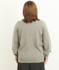 OLFBS20060 eur3(エウルキューブ) 【大きいサイズ/a.v.v×eur3】パフスリーブニット ライトグレー(91)