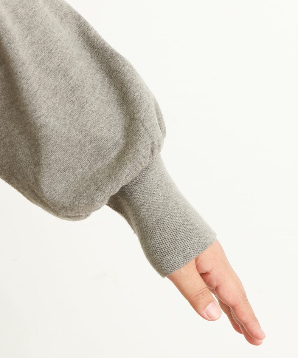 OLFBS20060 eur3(エウルキューブ) 【大きいサイズ/a.v.v×eur3】パフスリーブニット ライトグレー(91)