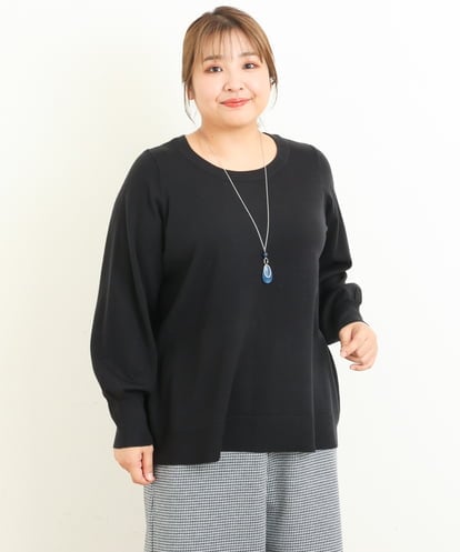 OLFBS20060  【大きいサイズ/a.v.v×eur3】パフスリーブニット