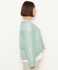 OLFBS90090 eur3(エウルキューブ) 【WEB限定販売】【大きいサイズ】メランジメッシュニット ライトグリーン(30)