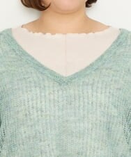 OLFBS90090 eur3(エウルキューブ) 【WEB限定販売】【大きいサイズ】メランジメッシュニット ライトグリーン(30)