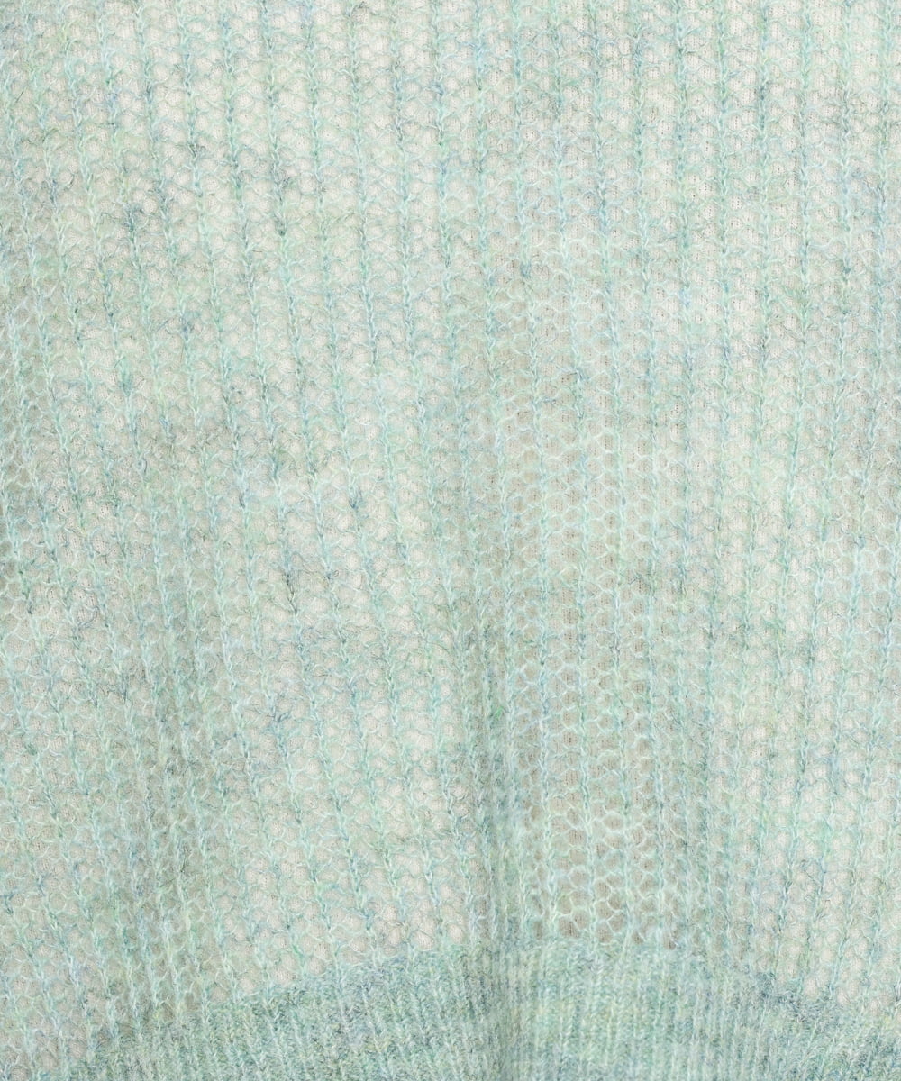 OLFBS90090 eur3(エウルキューブ) 【WEB限定販売】【大きいサイズ】メランジメッシュニット ライトグリーン(30)