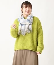 OLFBV02089 eur3(エウルキューブ) 【大きいサイズ】バスケットモールニット ライトグリーン(30)