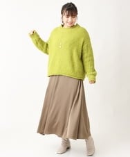 OLFBV02089 eur3(エウルキューブ) 【大きいサイズ】バスケットモールニット ライトグリーン(30)