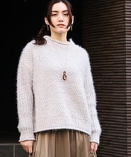 OLFBV02089 eur3(エウルキューブ) 【大きいサイズ】バスケットモールニット ライトグレー(91)
