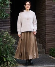 OLFBV02089 eur3(エウルキューブ) 【大きいサイズ】バスケットモールニット ライトグレー(91)