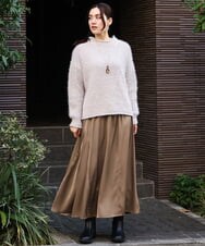 OLFBV02089 eur3(エウルキューブ) 【大きいサイズ】バスケットモールニット ライトグレー(91)