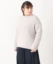 OLFBV02089 eur3(エウルキューブ) 【大きいサイズ】バスケットモールニット ライトグレー(91)