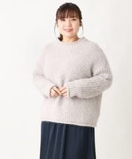 OLFBV02089 eur3(エウルキューブ) 【大きいサイズ】バスケットモールニット ライトグレー(91)