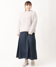 OLFBV02089 eur3(エウルキューブ) 【大きいサイズ】バスケットモールニット ライトグレー(91)