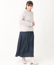 OLFBV02089 eur3(エウルキューブ) 【大きいサイズ】バスケットモールニット ライトグレー(91)