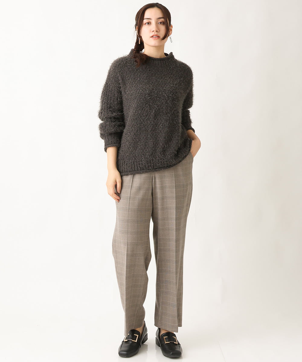 OLFBV02089 eur3(エウルキューブ) 【大きいサイズ】バスケットモールニット ダークグレー(93)