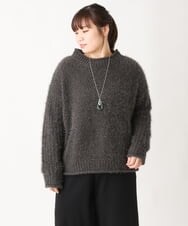 OLFBV02089 eur3(エウルキューブ) 【大きいサイズ】バスケットモールニット ダークグレー(93)
