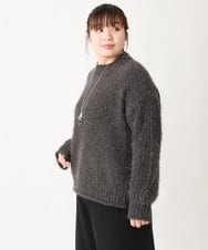 OLFBV02089 eur3(エウルキューブ) 【大きいサイズ】バスケットモールニット ダークグレー(93)