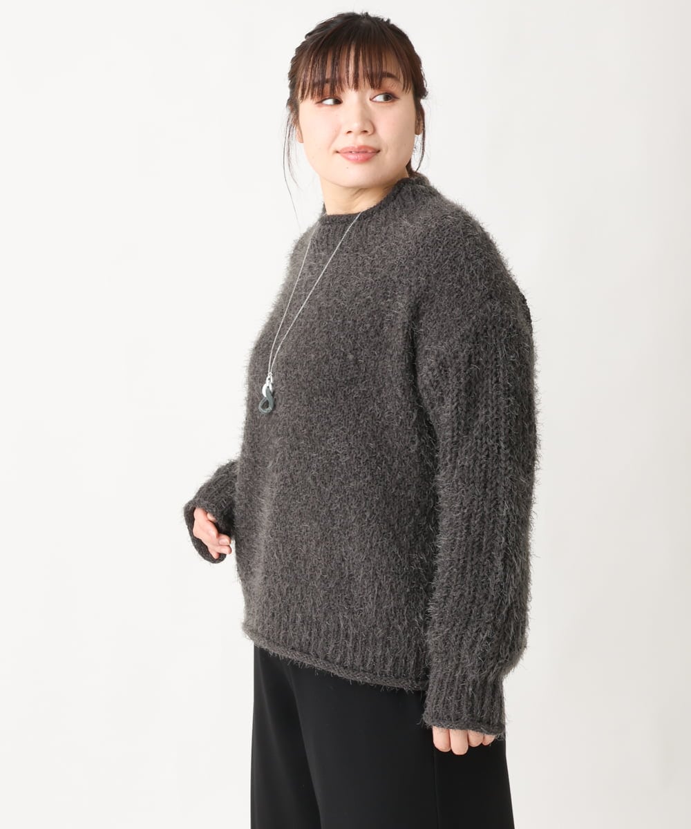 OLFBV02089 eur3(エウルキューブ) 【大きいサイズ】バスケットモールニット ダークグレー(93)