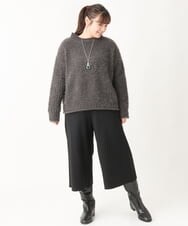OLFBV02089 eur3(エウルキューブ) 【大きいサイズ】バスケットモールニット ダークグレー(93)